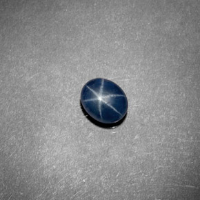 0.75캐럿 천연 블루 스타 사파이어, 투명한, 5.3×4.3 mm, 투명/반투명