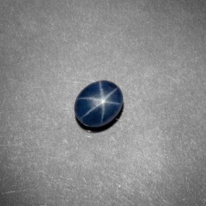 0.75캐럿 천연 블루 스타 사파이어, 투명한, 5.3×4.3 mm, 투명/반투명