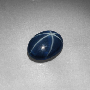 1.52캐럿 천연 블루 스타 사파이어, 타원형 컷, 8.2×6.2 mm, 불투명체