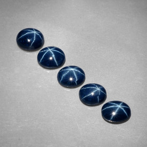 캐럿 천연 블루 스타 사파이어 보석, 타원형 컷, 5.2×4.2 mm, 불투명체