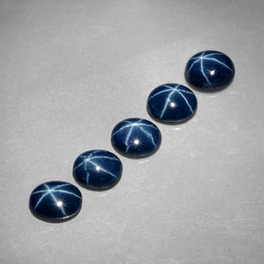 캐럿 천연 블루 스타 사파이어 보석, 타원형 컷, 5.2×4.2 mm, 불투명체