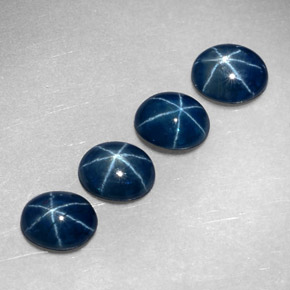 캐럿 천연 블루 스타 사파이어 보석, 타원형 컷, 5.1×4.1 mm, 투명한