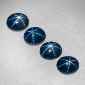 캐럿 천연 블루 스타 사파이어 보석, 타원형 컷, 5.1×4.1 mm, 투명한