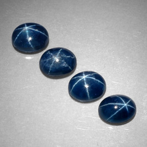 캐럿 천연 블루 스타 사파이어 보석, 타원형 컷, 5.2×4.2 mm, 투명한