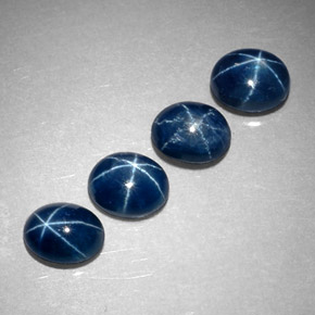캐럿 천연 블루 스타 사파이어 보석, 타원형 컷, 5.2×4.2 mm, 투명한