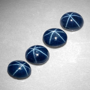 캐럿 천연 블루 스타 사파이어 보석, 타원형 컷, 5.1×4.2 mm, 불투명체
