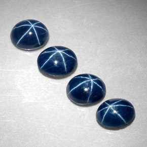 캐럿 천연 블루 스타 사파이어 보석, 타원형 컷, 5.1×4.2 mm, 불투명체