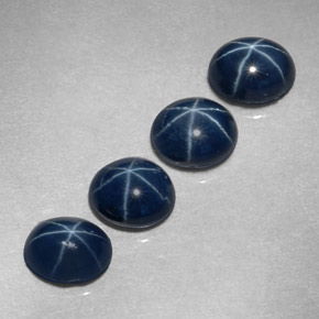 캐럿 천연 블루 스타 사파이어 보석, 타원형 컷, 5.1×4.1 mm, 불투명체