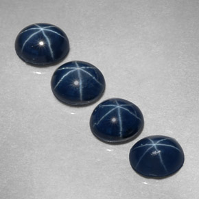 캐럿 천연 블루 스타 사파이어 보석, 타원형 컷, 5.1×4.1 mm, 불투명체