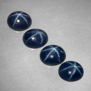 캐럿 천연 블루 스타 사파이어 보석, 타원형 컷, 5.2×4.2 mm, 불투명체
