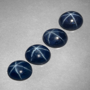 캐럿 천연 블루 스타 사파이어 보석, 타원형 컷, 5.2×4.2 mm, 불투명체