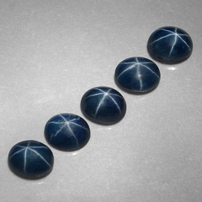 캐럿 천연 블루 스타 사파이어 보석, 타원형 컷, 5.3×4.3 mm, 불투명체