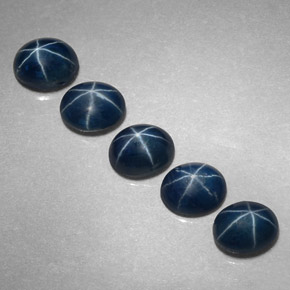 캐럿 천연 블루 스타 사파이어 보석, 타원형 컷, 5.3×4.3 mm, 불투명체