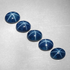 캐럿 천연 블루 스타 사파이어 보석, 타원형 컷, 5.2×4.2 mm, 불투명체