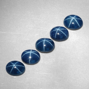 캐럿 천연 블루 스타 사파이어 보석, 타원형 컷, 5.2×4.2 mm, 불투명체