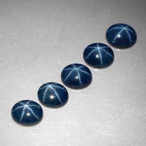 캐럿 천연 블루 스타 사파이어 보석, 타원형 컷, 5.3×4.3 mm, 투명한