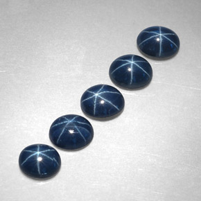 캐럿 천연 블루 스타 사파이어 보석, 타원형 컷, 5.2×4.2 mm, 불투명체