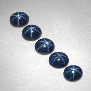 캐럿 천연 블루 스타 사파이어 보석, 타원형 컷, 5.2×4.2 mm, 불투명체