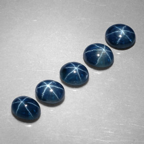 캐럿 천연 딥 블루 스타 사파이어 보석, 타원형 컷, 5.2×4.1 mm, 투명한