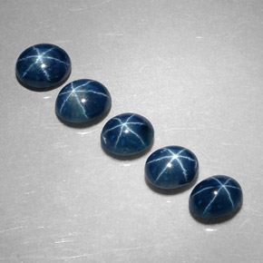 캐럿 천연 딥 블루 스타 사파이어 보석, 타원형 컷, 5.2×4.1 mm, 투명한