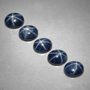 캐럿 천연 블루 스타 사파이어 보석, 타원형 컷, 5.2×4.1 mm, 불투명체