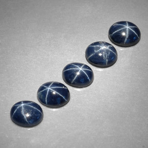 캐럿 천연 블루 스타 사파이어 보석, 타원형 컷, 5.2×4.1 mm, 불투명체