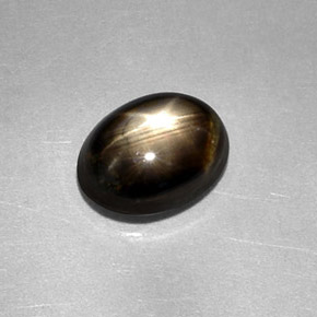 2.27캐럿 천연 검정색 스타 사파이어, 타원형 컷, 8×6 mm, 불투명체