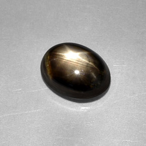 2.27캐럿 천연 검정색 스타 사파이어, 타원형 컷, 8×6 mm, 불투명체