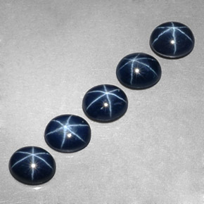 캐럿 천연 딥 블루 스타 사파이어 보석, 타원형 컷, 5.2×4.2 mm, 불투명체