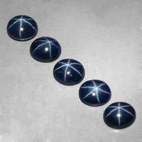 캐럿 천연 딥 블루 스타 사파이어 보석, 타원형 컷, 5.2×4.2 mm, 불투명체