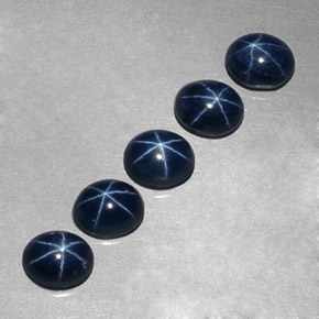 캐럿 천연 딥 블루 스타 사파이어 보석, 타원형 컷, 5.3×4.2 mm, 불투명체