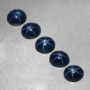 캐럿 천연 딥 블루 스타 사파이어 보석, 타원형 컷, 5.3×4.2 mm, 불투명체
