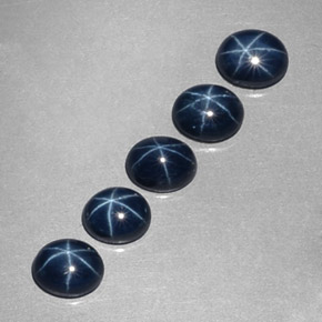 캐럿 천연 딥 블루 스타 사파이어 보석, 타원형 컷, 5.2×4.2 mm, 불투명체