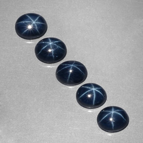 캐럿 천연 딥 블루 스타 사파이어 보석, 타원형 컷, 5.2×4.2 mm, 불투명체
