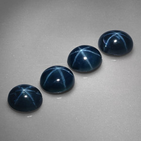 캐럿 천연 블루 스타 사파이어 보석, 타원형 컷, 5.2×4.2 mm, 불투명체
