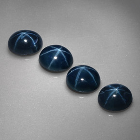 캐럿 천연 블루 스타 사파이어 보석, 타원형 컷, 5.2×4.2 mm, 불투명체