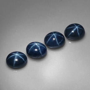캐럿 천연 블루 스타 사파이어 보석, 타원형 컷, 5.2×4.2 mm, 불투명체