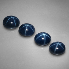 캐럿 천연 블루 스타 사파이어 보석, 타원형 컷, 5.2×4.2 mm, 불투명체