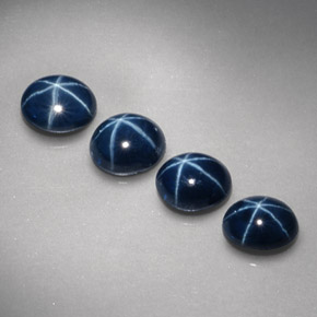 캐럿 천연 블루 스타 사파이어 보석, 타원형 컷, 5.1×4.1 mm, 불투명체