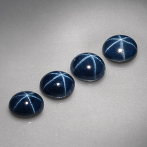 캐럿 천연 블루 스타 사파이어 보석, 타원형 컷, 5.1×4.1 mm, 불투명체