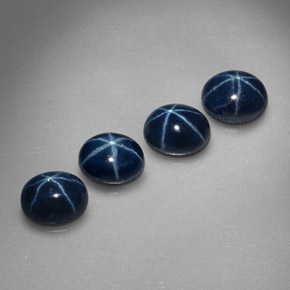 캐럿 천연 블루 스타 사파이어 보석, 타원형 컷, 5.3×4.2 mm, 불투명체
