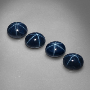 캐럿 천연 블루 스타 사파이어 보석, 타원형 컷, 5.3×4.2 mm, 불투명체