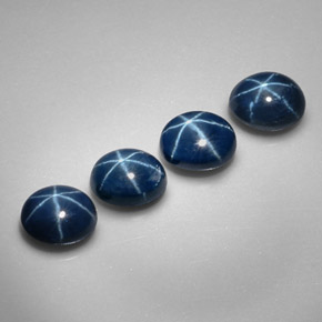 캐럿 천연 블루 스타 사파이어 보석, 타원형 컷, 5.2×4.2 mm, 불투명체