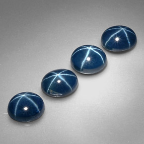 캐럿 천연 블루 스타 사파이어 보석, 타원형 컷, 5.2×4.1 mm, 불투명체