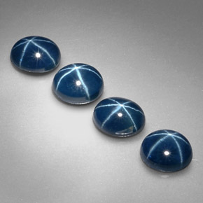 캐럿 천연 블루 스타 사파이어 보석, 타원형 컷, 5.2×4.1 mm, 불투명체