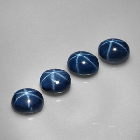 캐럿 천연 블루 스타 사파이어 보석, 타원형 컷, 5.1×4 mm, 불투명체