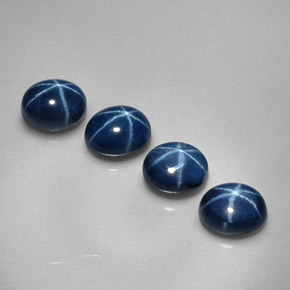 캐럿 천연 블루 스타 사파이어 보석, 타원형 컷, 5.1×4 mm, 불투명체