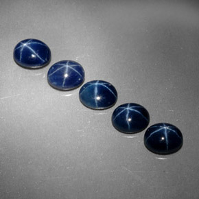 캐럿 천연 블루 스타 사파이어 보석, 타원형 컷, 5.3×4.2 mm, 불투명체