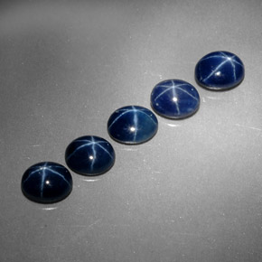 캐럿 천연 블루 스타 사파이어 보석, 타원형 컷, 5.3×4.2 mm, 불투명체