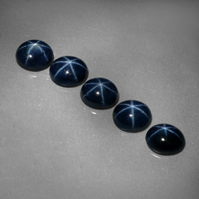 캐럿 천연 블루 스타 사파이어 보석, 타원형 컷, 5.2×4.3 mm, 불투명체